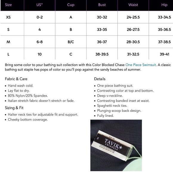 Tavik Colorblock Chase One Piece Swimsuit NEW XS - Picture 7 of 7